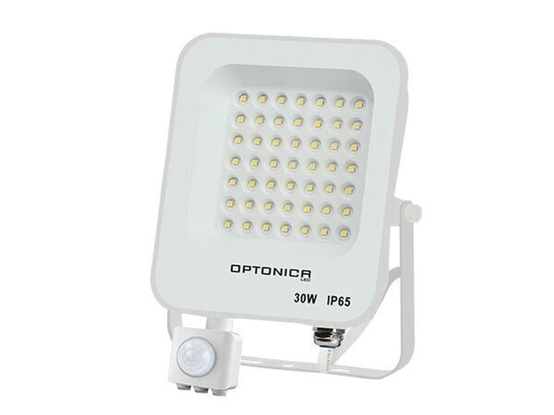 Proiector LED 30W cu senzor 2700 lm 6000K IP65 alb ENGROSS