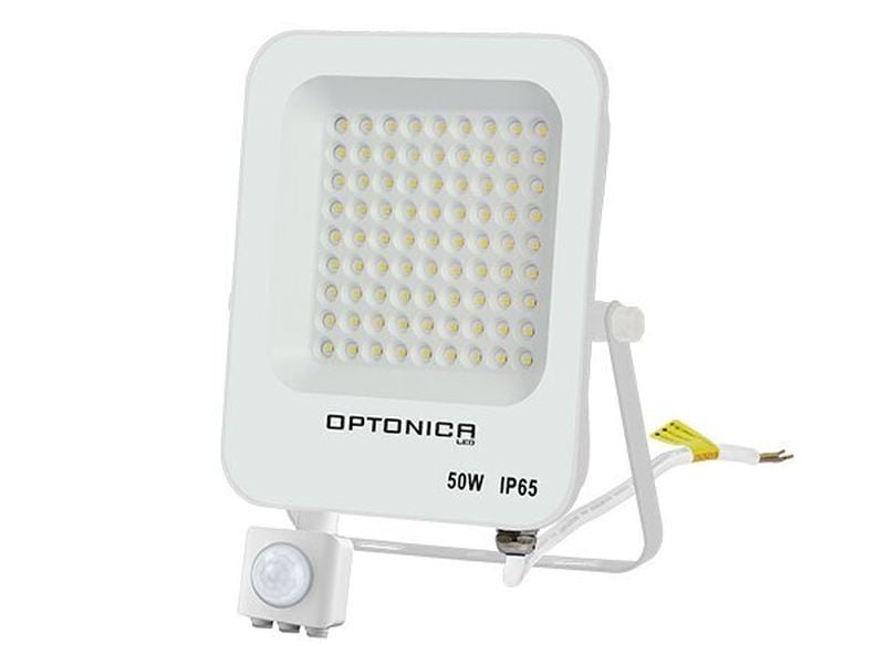 Proiector LED 50W cu senzor 4500 lm 6000K IP65 alb ENGROSS