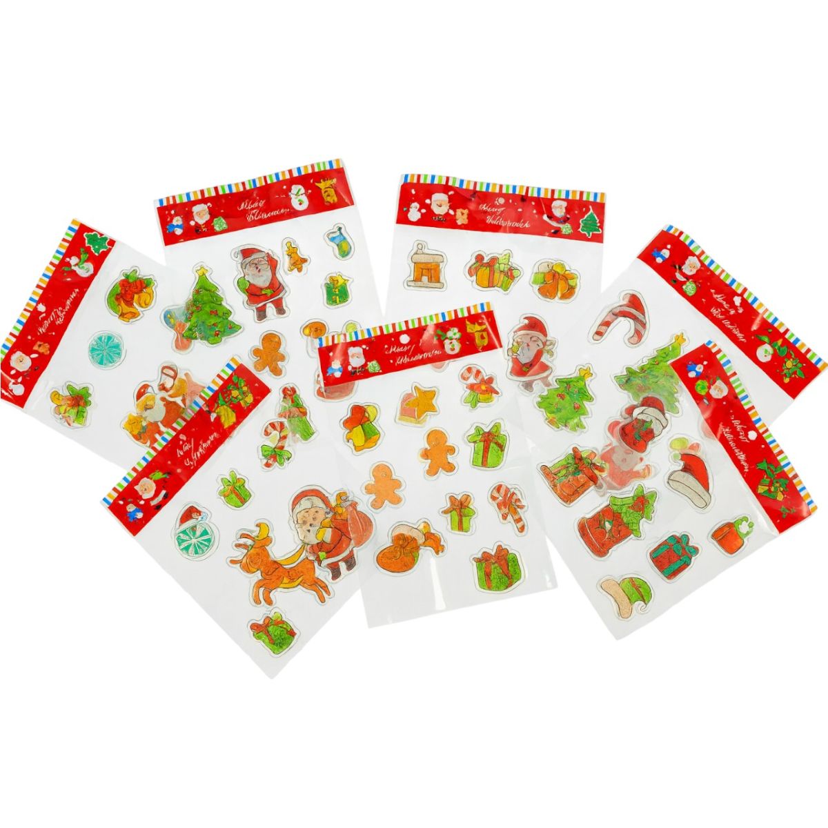 Stickere Reutilizabile 10cm, din Silicon Crăciun, 12/set, Diferite Modele Engros