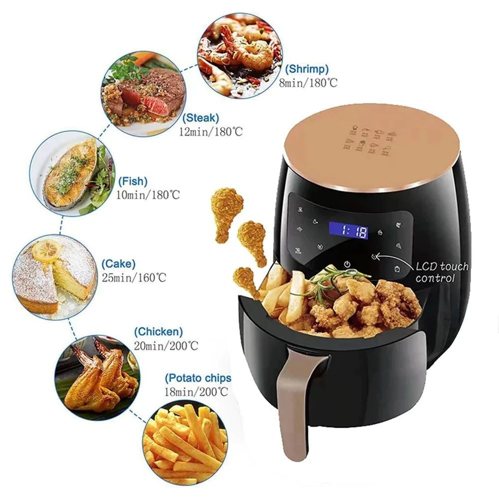 Friteuza cu aer cald ENGROSS, Air Fryer, 2400W, afisaj digital, LCD Touch control