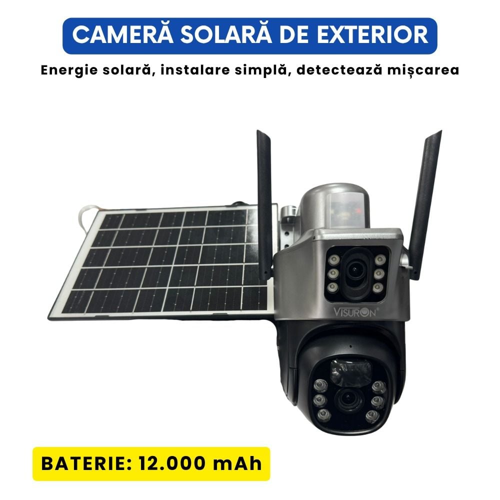 Camera de supraveghere dubla Engros 4G, cu panou solar
