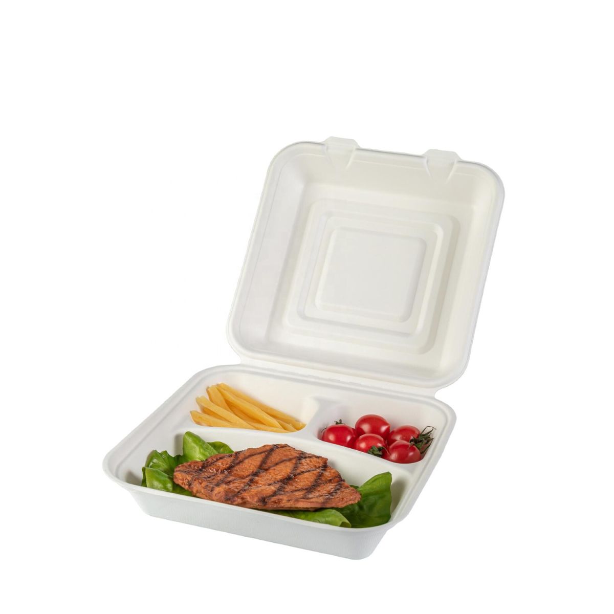 CASEROLE BIODEGRADABILE CU 3 COMPARTIMENTE (50buc/set)