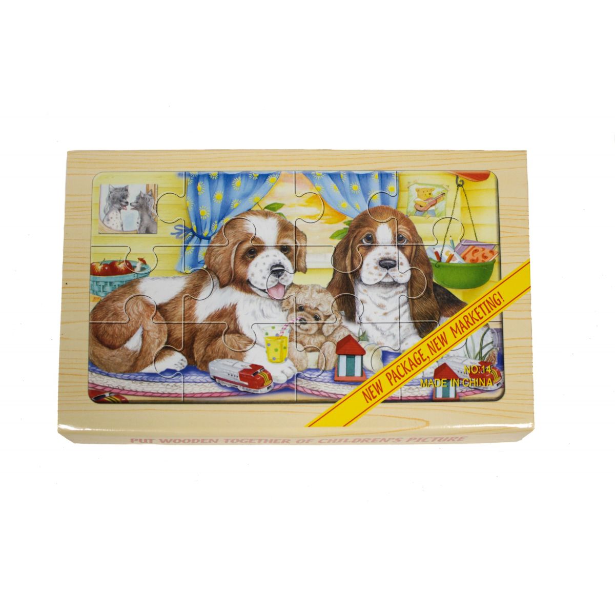 Puzzle Engros de lemn 4/cutie , 20x12,5x2,5cm