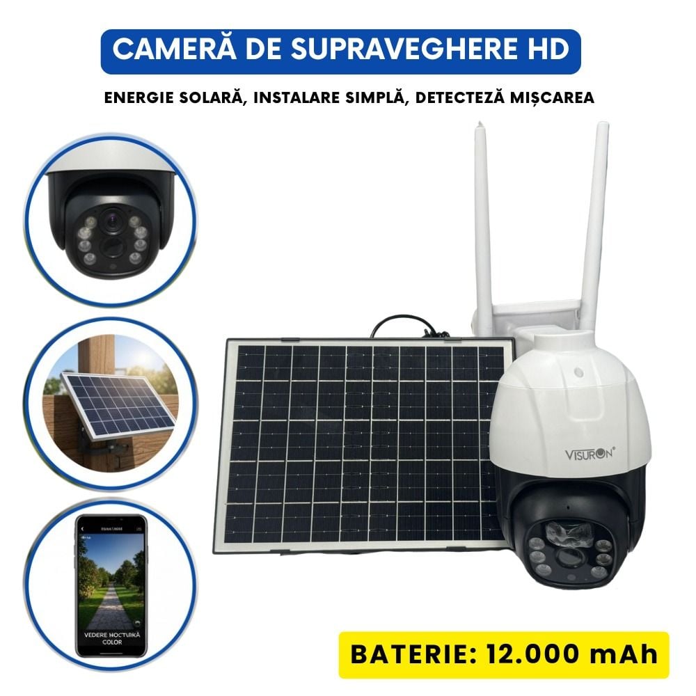 Camera de supraveghere Engros 4G, cu panou solar