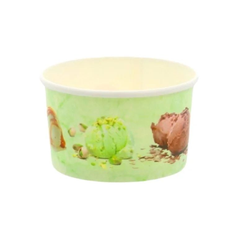 CUPE COLOR DIN CARTON PENTRU INGHETATA 6 OZ, VERDE SET (100 buc)