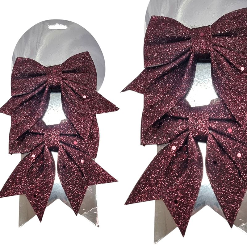 Decoratiune de Craciun Funda cu glitter, 2/buc pe set, 11 x 12 cm