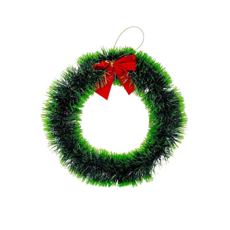 Coronita angro de Craciun artificiala 30 cm cu funda rosie decorativa