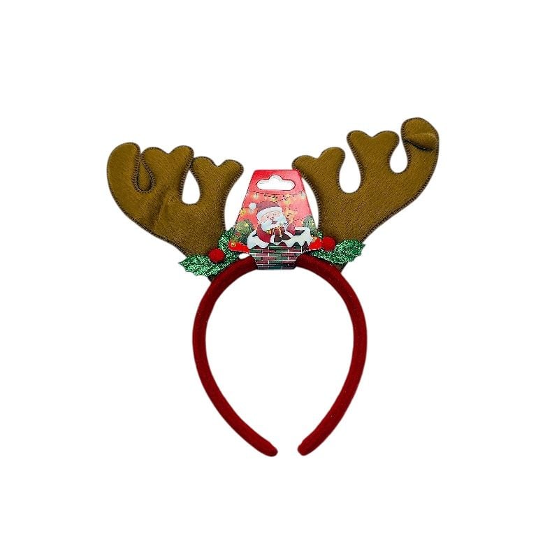 Bentita en-gros Craciun cu cornite de ren si decoratiuni festive – universala pentru copii si adulti