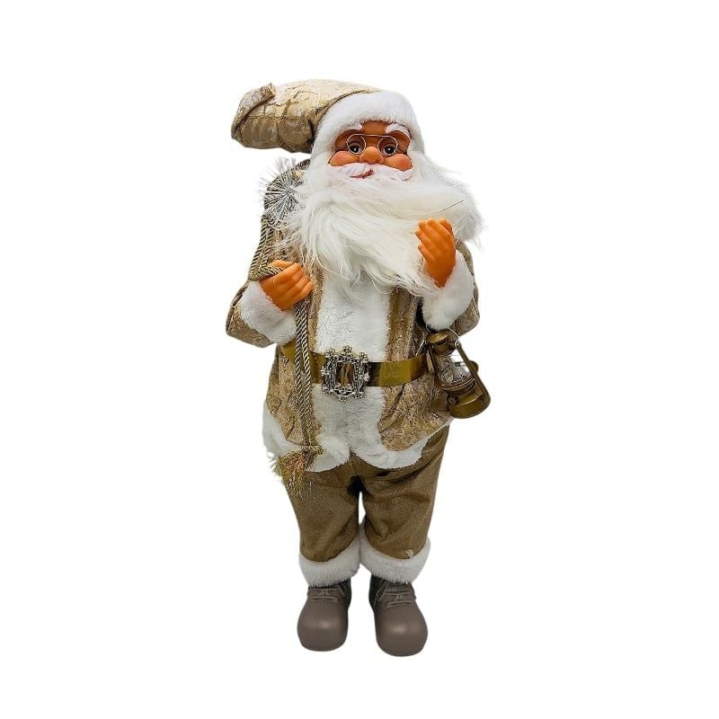 Mos Craciun decorativ auriu 62 cm – figurina eleganta pentru decor de sarbatori Engros