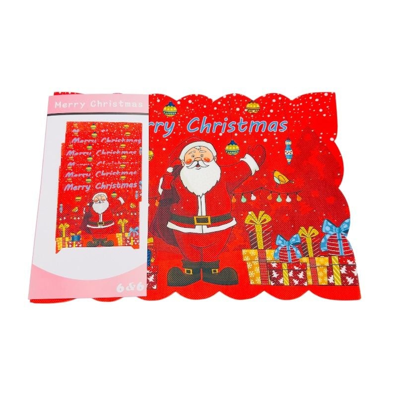 Set en-gros naproane Craciun Merry Christmas cu Mos Craciun – model festiv, 45x30 cm