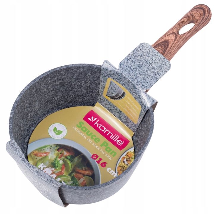 Cratita granit Engros, 16cm Kamille, capacitate 1,2L, rezistent la zgarieturi, inductie