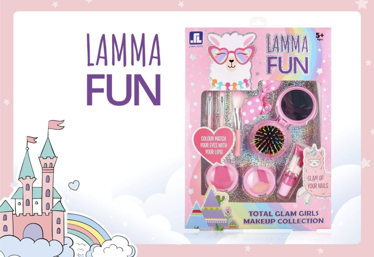 Set Machiaj Copii Lamma Fun – Total Glam Girls Makeup Collection, Trusă Machiaj Testată si Certificată pentru Fetițe 5+, Joc de Învățare și Distracție, En-gros