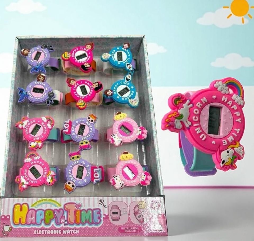 Ceas Electronic Copii „Happy Time” – Modele Colorate cu Personaje,En-gros