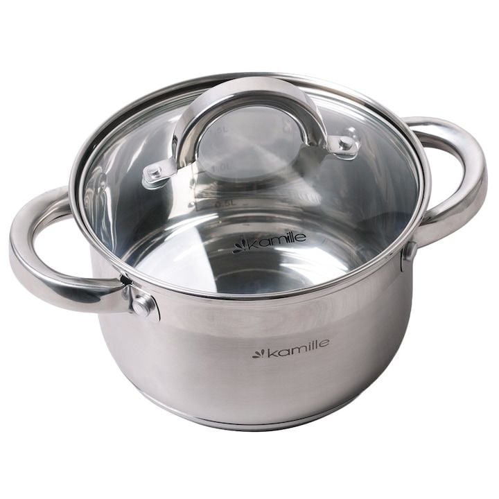 Oala cu capac Engros , Kamille din Otel inoxidabil, 22x13.5 cm, 5.1L