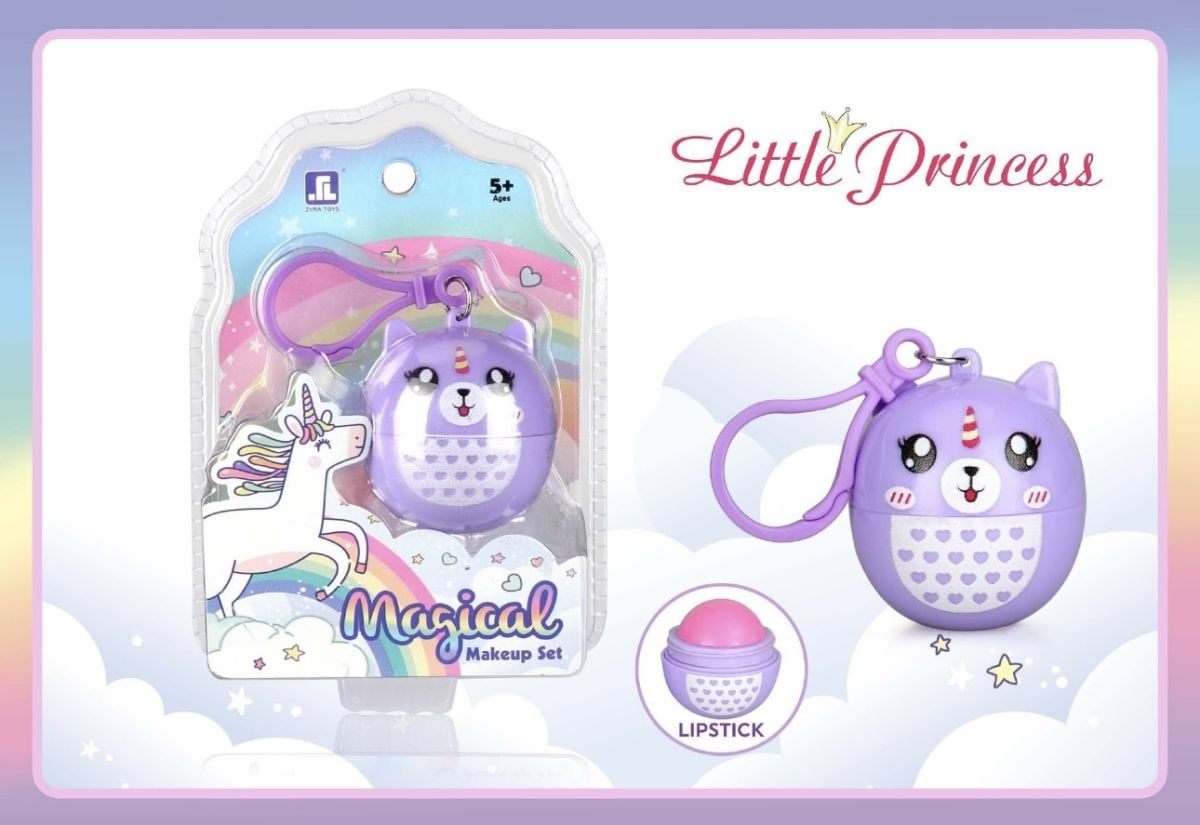 Balsam de Buze Copii Little Princess Magical Makeup Set – Ruj Sigur și Hidratant în Carcasă Unicorn, Pentru Fetițe 5+, Cosmetice Non-Toxice și Lavabile, En-gros