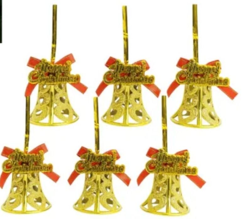 Ornamente pentru Brad 6/set decorativi Aurii cu Fundita-Engros