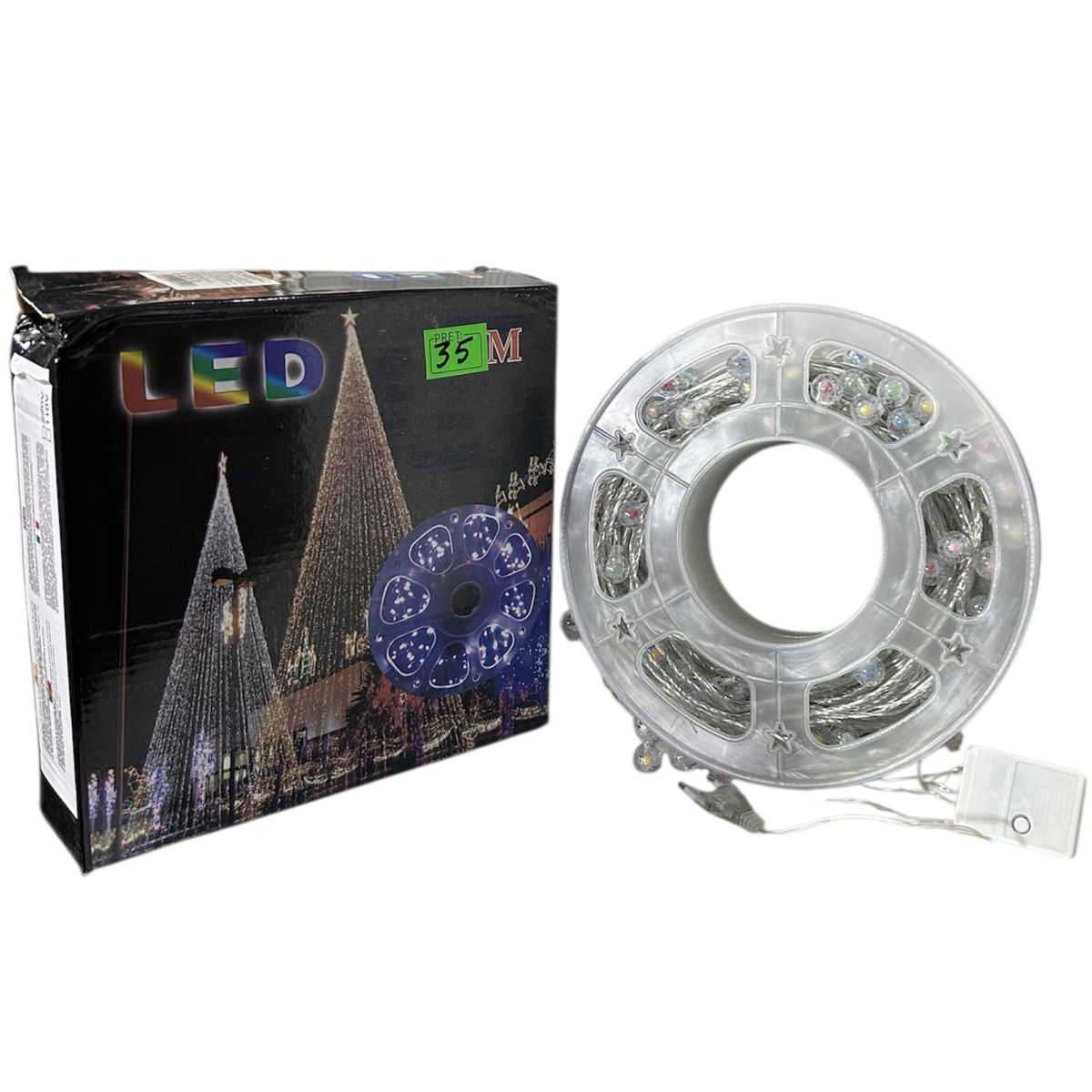 Instalație Luminoasă LED 35m pentru Exterior și Brad de Crăciun