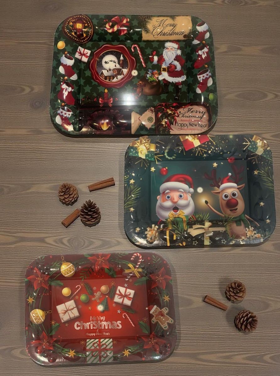 Tavă decorativă de Crăciun – model festiv, 36 x 27 cm,En-gros