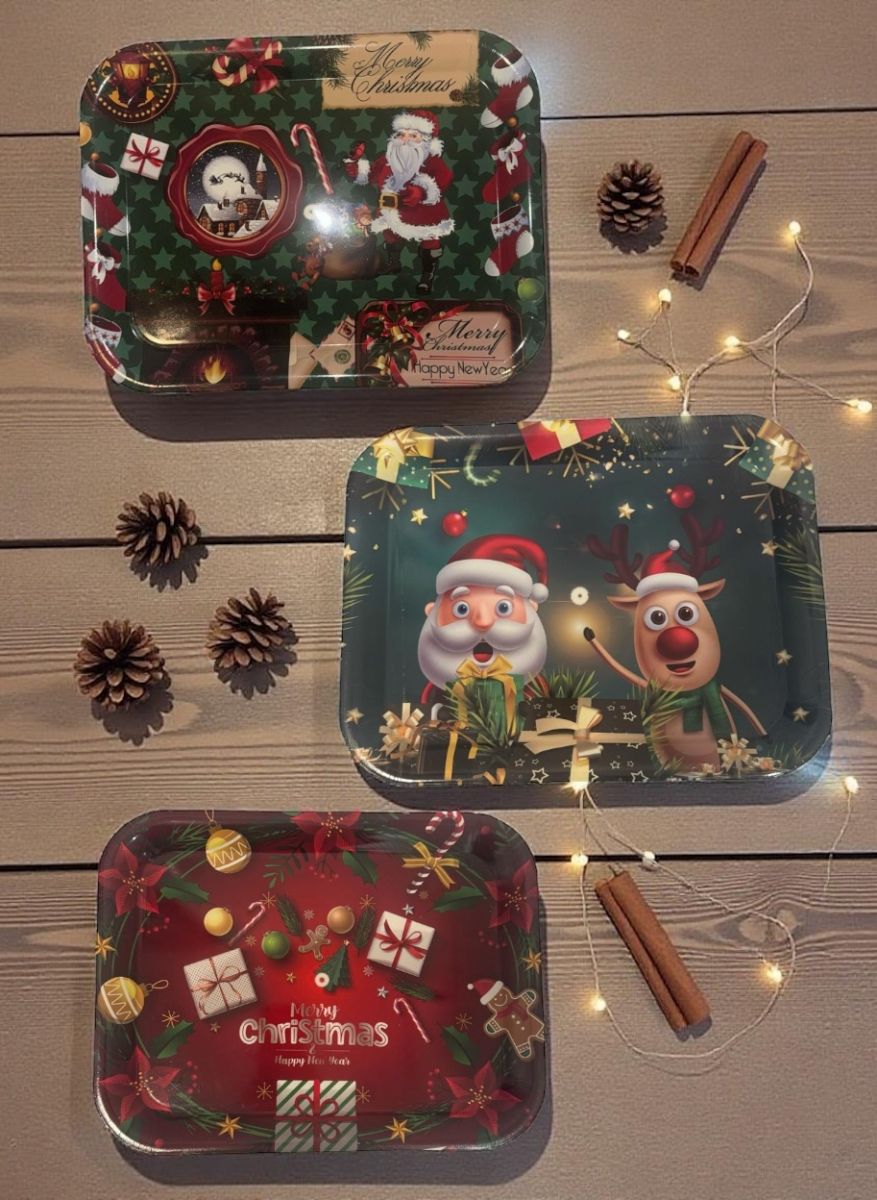 Tavă decorativă de Crăciun – model festiv, 34 x 26,5 cm,En-gros