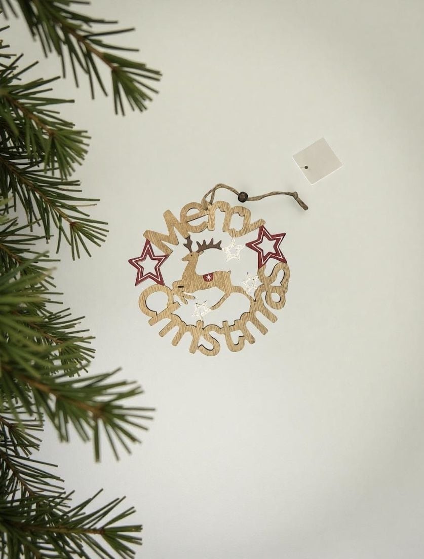 Decorațiune din lemn pentru Crăciun – 16 cm,En-gros