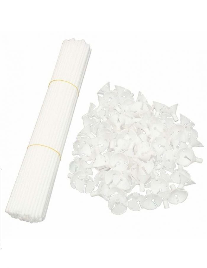 Set 100 Bete albe pentru baloane latex engross