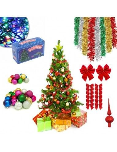 Brad de Craciun ENGROSS 180cm + Set complet accesorii pentru impodobit