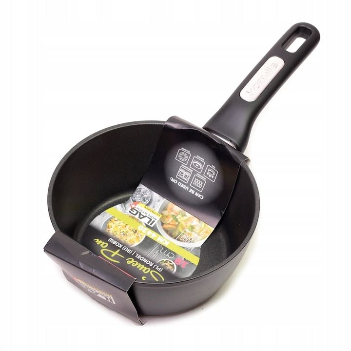 Cratita Engros , Kamille, din Aluminiu, Antiaderenta, 1.8L, 18x8cm, Negru