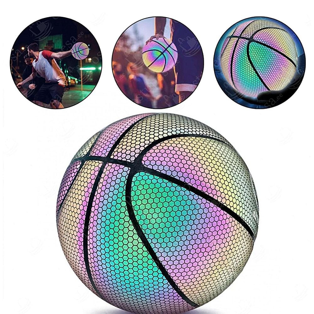 Minge De Baschet Reflectorizanta Holografica,engross , 24 cm, Star Ball, Multicolor