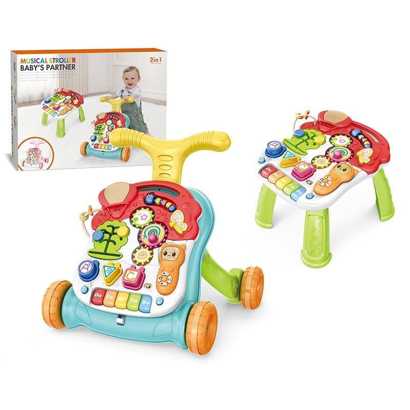 Premergator interactiv multifunctional, masuta activitati, efecte sonore, maner reglare inaltime, 2 viteze ajustabile Engros