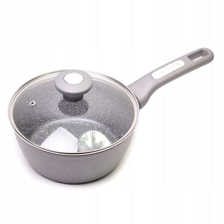 Rondel Engros Kamille, din granit, cu capac de sticla, 1.8L, inductie, 18x8cm