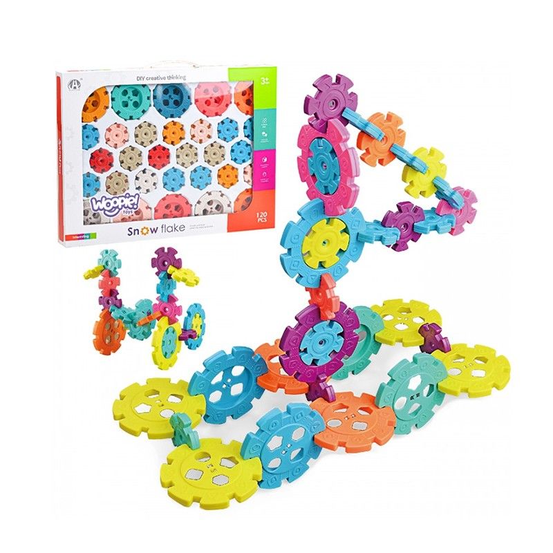 Set de constructie Fulgi de zapada, 120 elemente diferite dimensiuni, multicolor Engros