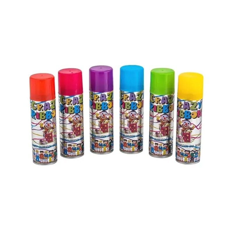 Spray confetti pentru petreceri, Crazzy Ribbon, diverse culori Rosu Engros