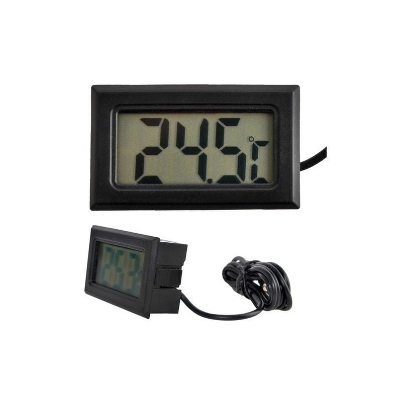 Termometru electronic cu sonda impermeabila, afisaj LCD, negru Engros