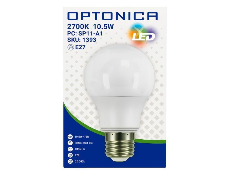 Bec leduri 10.5W E27 lumina alb-cald HQ