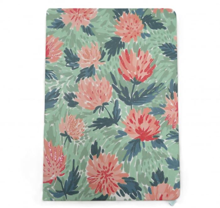 Agenda cu sclipici si detalii 3d, model floral, 96 pagini engros