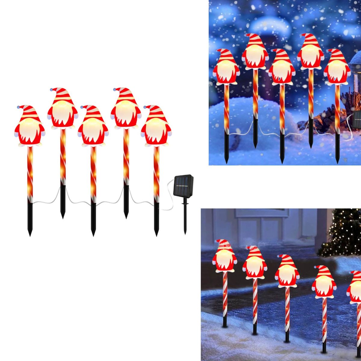Lampa Solara LED 5/set Model Mos Craciun 35cm, de Craciun Engros