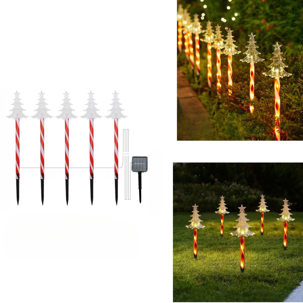 Lampa Solara LED 5/set Model Mos Craciun 35cm, de Craciun Engros