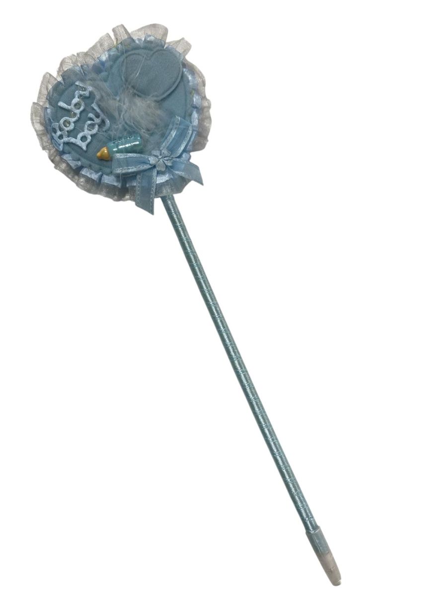Marturie botez pix in forma de inima, ALBASTRU, dimensiuni: 28 cm