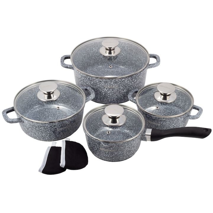 Set Engros de oale Ofenbach cu 8 elemente, din granit, 1,35L-4,5L, multicolor