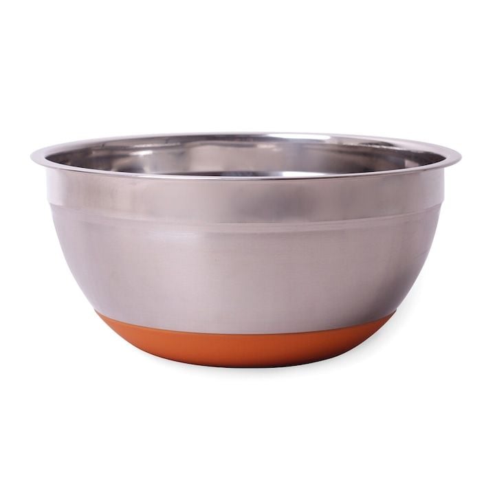 Bol Engros din inox, Kamille, dimensiunea de 24cm, fund din silicon, antiderapant