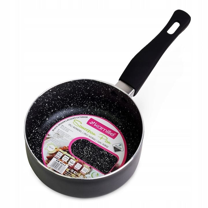Cratita Engros de 16 cm Kamille, din aluminiu, cu maner Soft-touch, inductie
