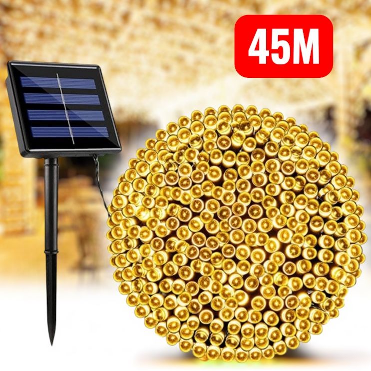 Instalatie solara 45 metri, 450 LED,liniara,alb cald EN GROSS