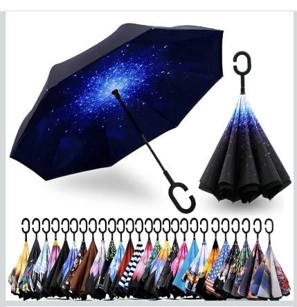 Umbrelă Premium Dublă Pliabila maner forma C Engros