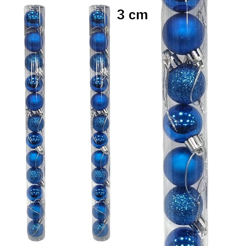 Globuri decorative pentru bradul de Craciun 12/buc pe set, cu diametrul 3 cm