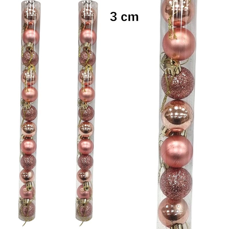 Globuri decorative pentru bradul de Craciun 12/buc pe set cu diametrul 3 cm