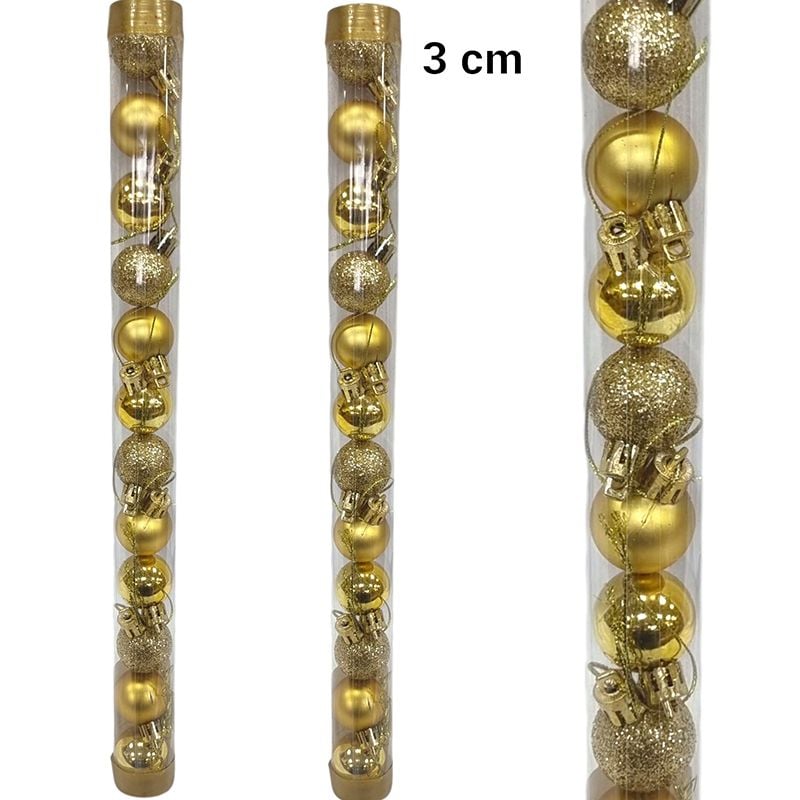 Globuri decorative pentru bradul de Craciun 12/buc pe set cu diametrul 3 cm