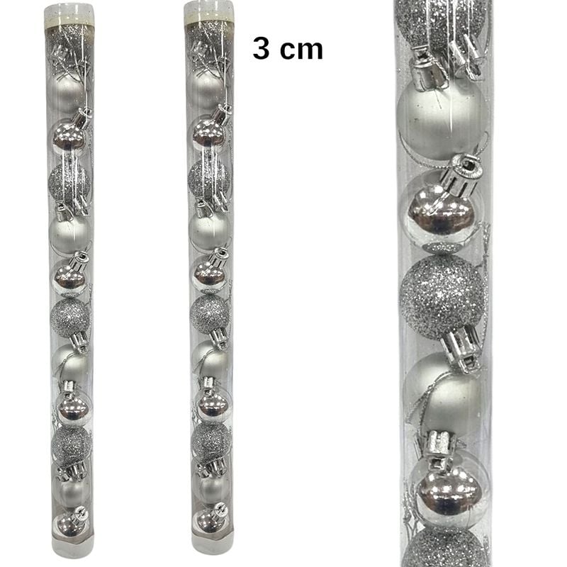 Globuri decorative pentru bradul de Craciun 12/buc pe set cu diametrul 3 cm