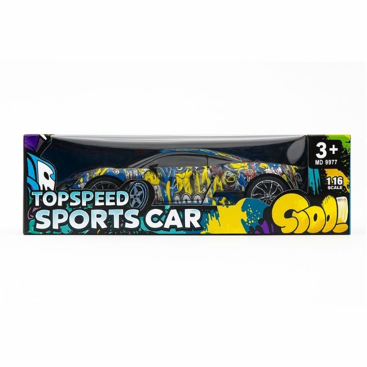 Masina R/C TopSpeed Sports Car 1:16 cu Design Graffiti, Telecomanda si Lumini, Engros