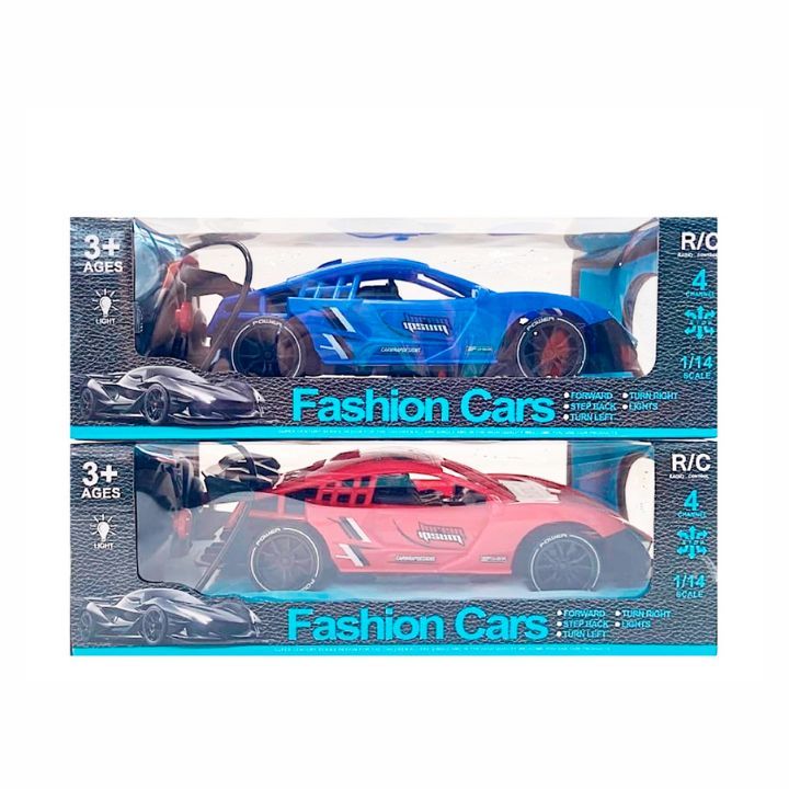 Masina Sport Fashion Cars 1:14 cu Telecomanda si Lumini, Modele Rosu si Albastru, Engros