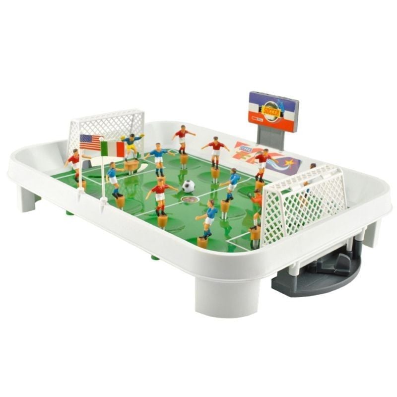 Masuta de fotbal, 12 jucatori, 24 steaguri, tabela, portar cu glisor, 34x25.5 cm Engros